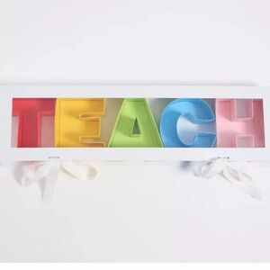 NWOT Colorful TEACH Candy Tray Decor
